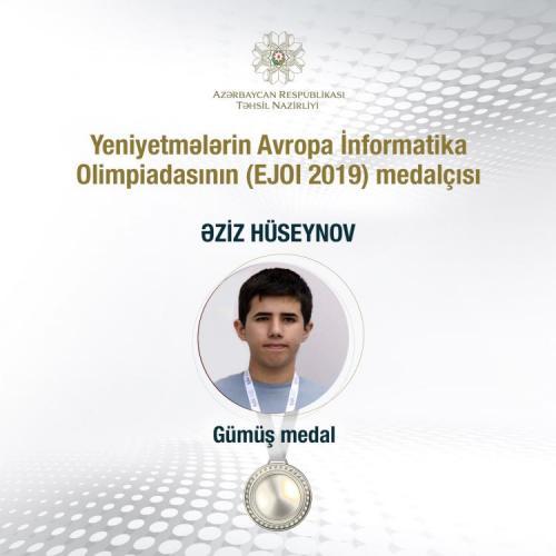 Azərbaycanlı şagird Avropa İnformatika Olimpiadasında gümüş medal qazandı<b style="color:red"></b>