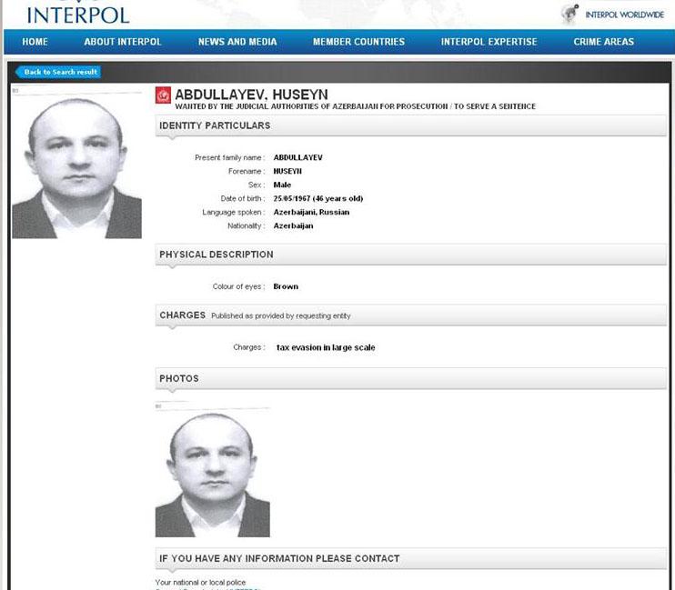 İnterpol Hüseyn Abdullayevi axtarır - Foto