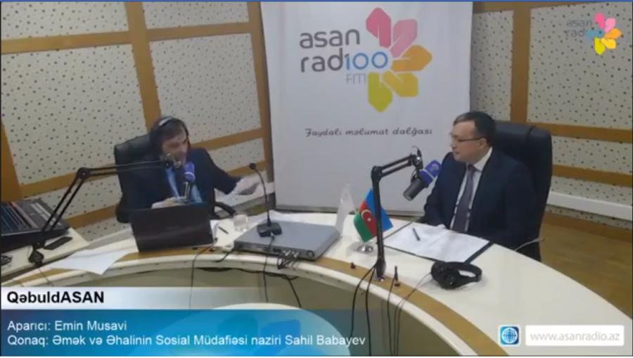 Sahil Babayev “ASAN Radio”nun “Qəbuldasan” verilişində 