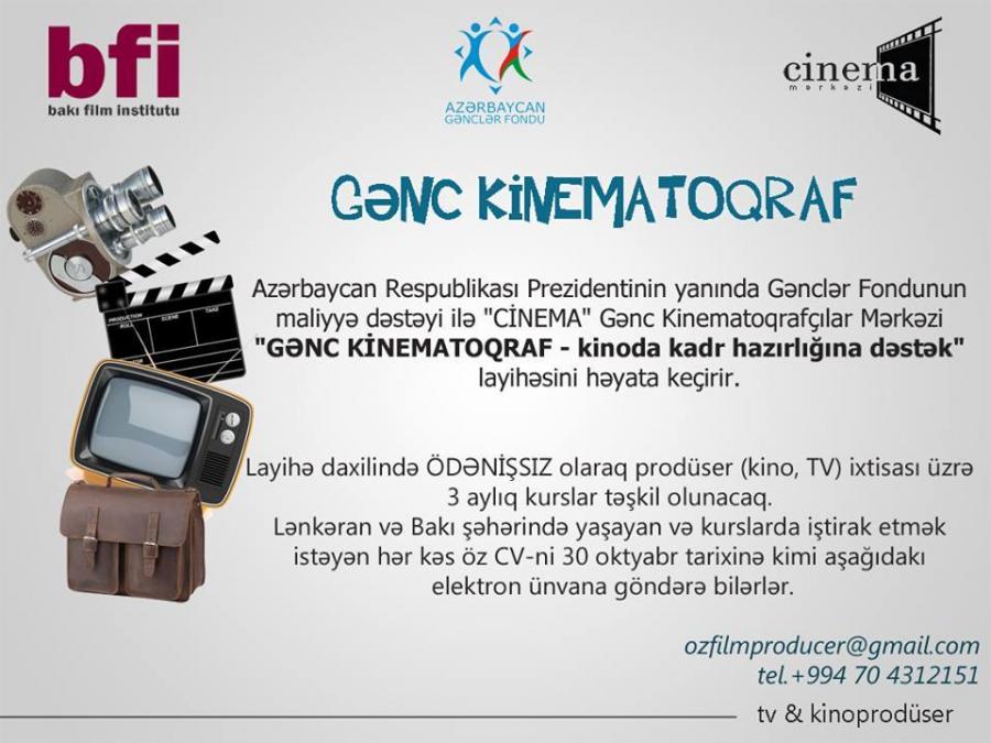 Ödənişsiz prodüser kurslarına sənəd qəbulu başladı