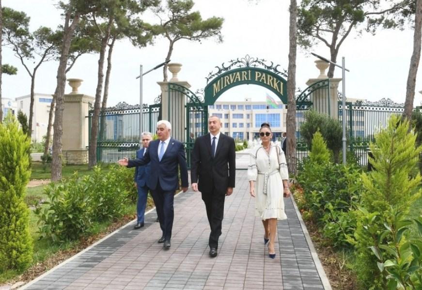 Prezident və xanımı Pirallahıda “Mirvari” Park Kompleksinin açılışında