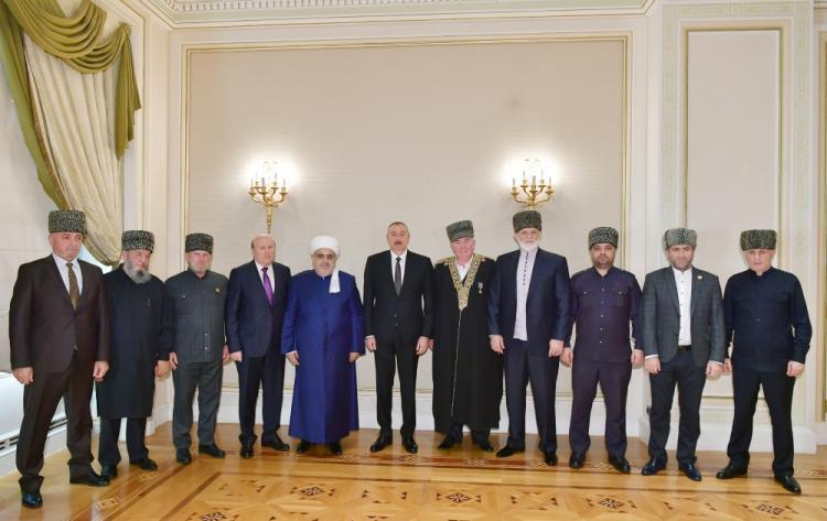 Prezident Şimali Qafqaz respublikalarından olan bir qrup din xadimini qəbul etdi