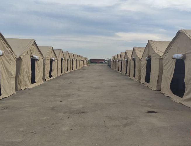 Biləsuvar gömrük-sərhəd keçid məntəqəsi yaxınlığında 100 çadır quraşdırılıb