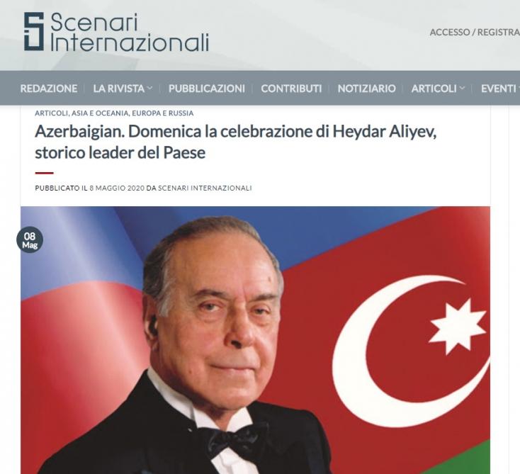 İtaliya jurnalında ulu öndər Heydər Əliyev haqqında məqalə dərc edildi