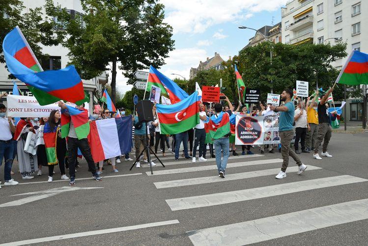 Strasburqda Ermənistanın işğalçı siyasətinə qarşı etiraz yürüşü keçirildi