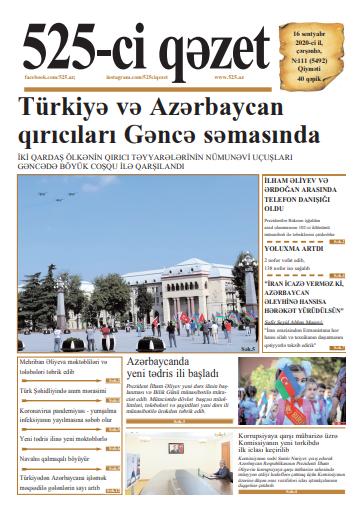 "525-ci qəzet"in 16 sentyabr sayında nələr var? -  ANONS