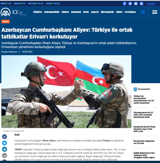 İlham Əliyevin müsahibəsi Türkiyə mediası tərəfindən geniş işıqlandırılmaqdadır