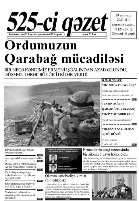 "525-ci qəzet"in 29 sentyabr sayında nələr var? - ANONS