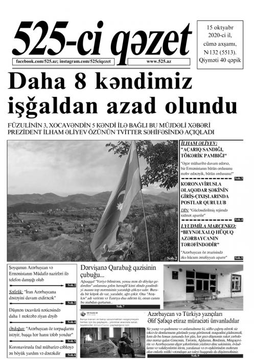 "525-ci qəzet"in 15 oktyabr sayında nələr var? -  ANONS