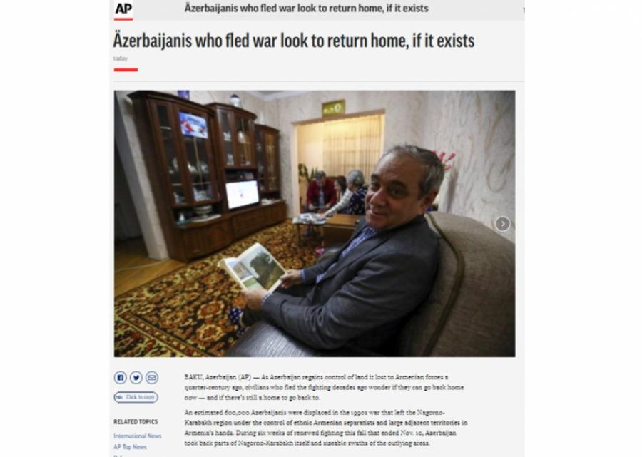 “Associated Press” azərbaycanlı məcburi köçkünlərin arzularından yazır