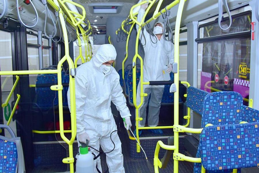 Avtobusların dezinfeksiyasına nəzarət gücləndirildi