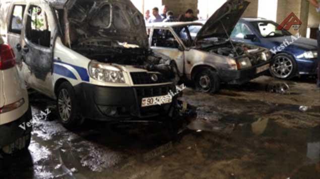 Bakıda 1-i polis avtomobili olmaqla, 4 avtomobil yanıb