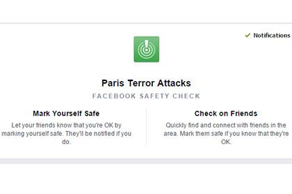 "Facebook” Parisdəki terror aktları ilə bağlı xüsusi funksiya yaratdı