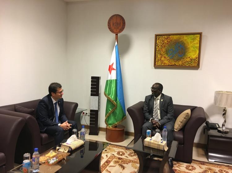 Elman Abdullayev Cibuti Parlamentinin spikeri ilə bir arada