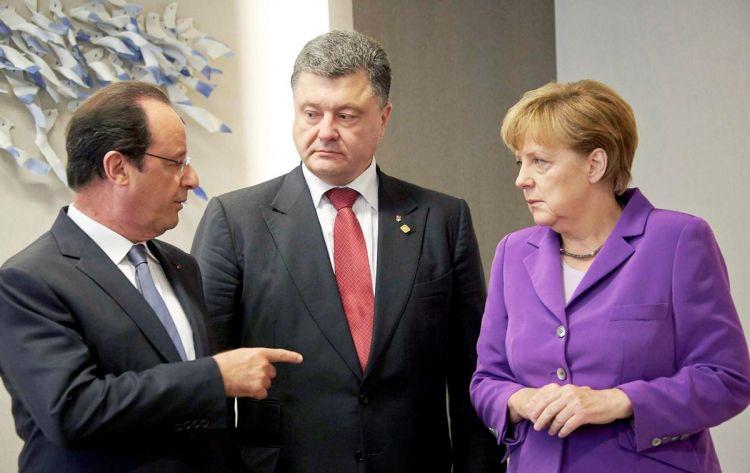 Poroşenko, Merkel və Olland arasında telefon danışığı 