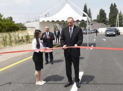 Prezident Goranboyda daha bir avtomobil yolunun açılışını etdi