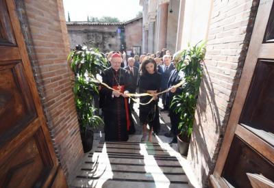 Mehriban Əliyeva Vatikanda Müqəddəs Sebastian katakombalarının açılışında