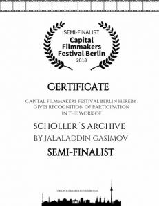 "Şollerin arxivi" filmi Berlində daha bir sertifikat alıb