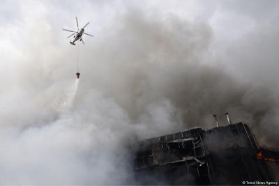 FHN: "Diqlas"dakı yanğının yayılmasının qarşısı alınıb, 3 helikopter cəlb olunub"