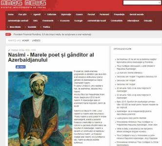 Rumıniya mediası Nəsimi haqqında məqalə yaydı