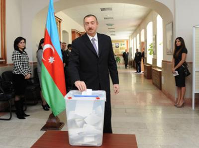 İlham Əliyev və xanımı səsvermədə iştirak ediblər
