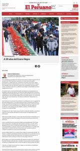 Perunun rəsmi “El Peruano” qəzetində “Qara Yanvarın 30 illiyinin anımı” sərlövhəli məqalə dərc edilib