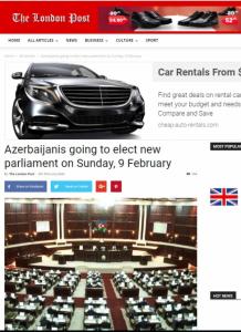 “The London Post” qəzetində Milli Məclisə seçkilərlə bağlı məqalə dərc olunub
