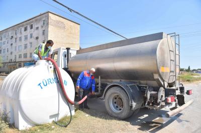 Neftçalada içməli su problemini aradan qaldırmaq üçün su çənləri quraşdırılıb