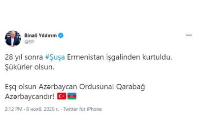 Binəli Yıldırım: "Eşq olsun, Azərbaycan Ordusuna!”