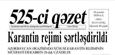 "525-ci qəzet"in 20 noyabr sayında nələr var? - ANONS