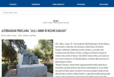 İtaliya mətbuatı “Nizami Gəncəvi İli”ndən yazır