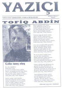 Unudulmaz ədibimiz Tofiq Abdin "Yazıçı" ilə yad edilib