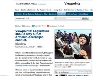 Ermənistanın işğalçılıq siyasəti Kaliforniya mediasında