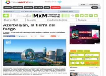 İspaniyanın “Telemadrid” telekanalında Azərbaycana həsr olunan veriliş yayımlanacaq