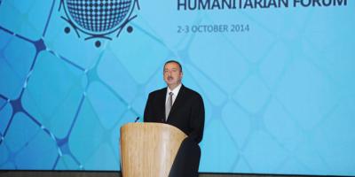 İlham Əliyev IV Bakı Beynəlxalq Humanitar Forumunun açılışında çıxış edib