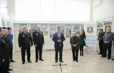 "Vətənin müdafiəsinə hazıram!" mövzulu sərgi açılıb