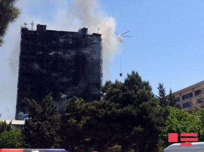 Yanğın davam edir, hadisə yerinə helikopter cəlb edilib