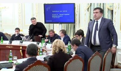 Avakov və Saakaşvili arasındakı münaqişənin görüntüləri yayıldı - Video
