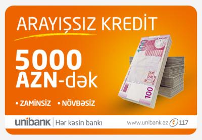 Unibank arayışsız kreditlər təklif edir