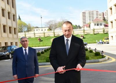 İlham Əliyev “Azəravtoyol”un yeni binasının açılışında