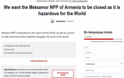 Metsamor AES-in bağlanmasını tələb edən petisiya başlanılıb