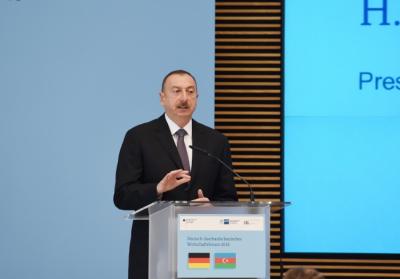 Prezident Azərbaycan-Almaniya İqtisadi Forumunun açılışında
