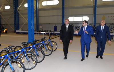 Prezident İsmayıllıda velosiped istehsalı zavodunun açılışında