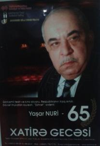 Yaşar Nurinin xatirə gecəsi keçiriləcək