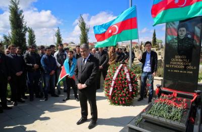 Şəhid Fəxrəddin Qurbanlının il mərasimi keçirildi