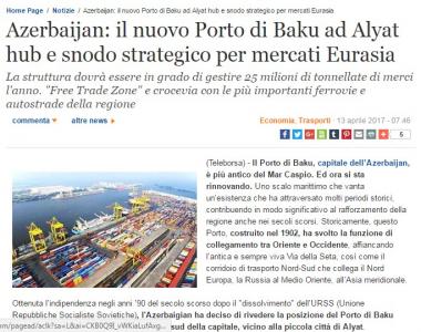 İtaliya KİV-i Bakı Beynəlxalq Dəniz Ticarət Limanı barədə yazırlar