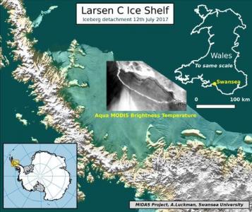Antarktidadan Uels boyda aysberq qopdu