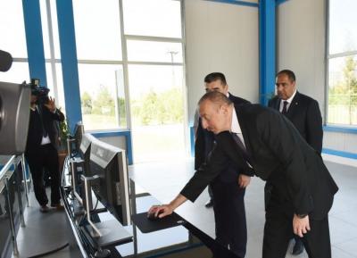 İlham Əliyev Balakən Su Elektrik Stansiyasının açılışında