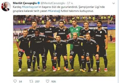 Çavuşoğlu “Qarabağ”ı təbrik etdi