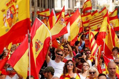 Barselonada vahid İspaniya tərəfdarları kütləvi aksiya keçirdilər